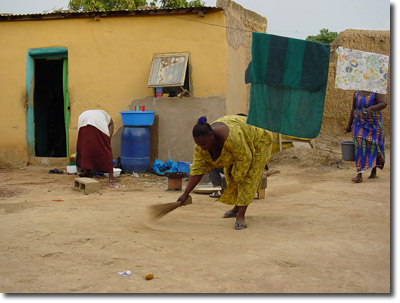 sweeping after a meal
