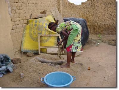 getting water from well